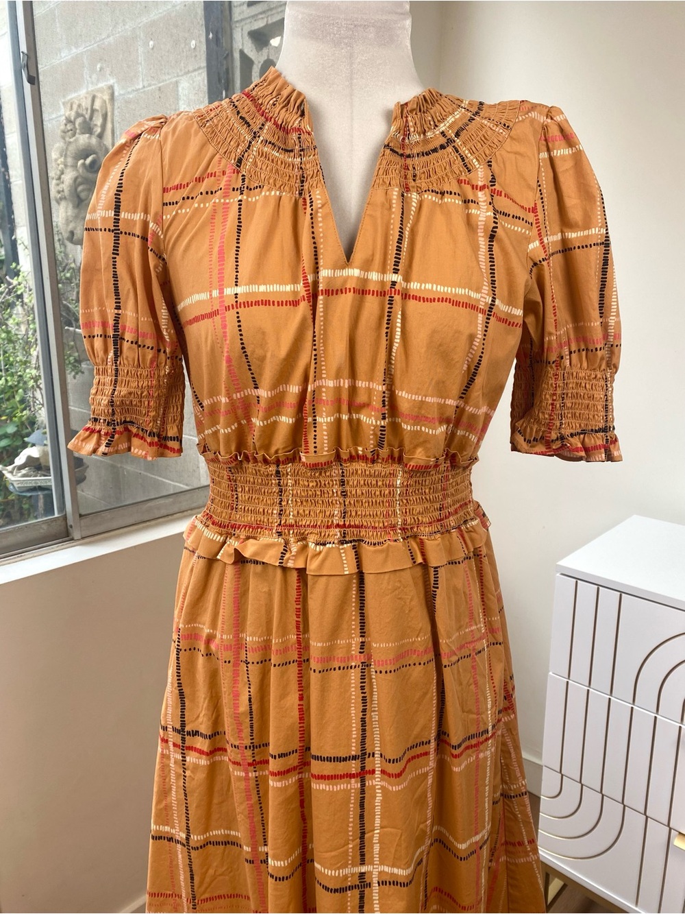 NEW Spartina 449 Adelaide Maxi Dress in Botanic Garden Dash Plaid, Size Small - Picture 3 of 10